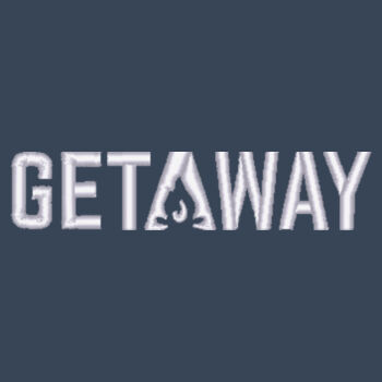 Getaway Embroidered in White - V.I.T.  Fleece Hoodie Design