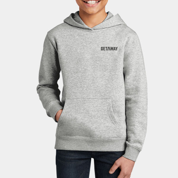Getaway Embroidered in Black - Youth V.I.T.  Fleece Hoodie Thumbnail